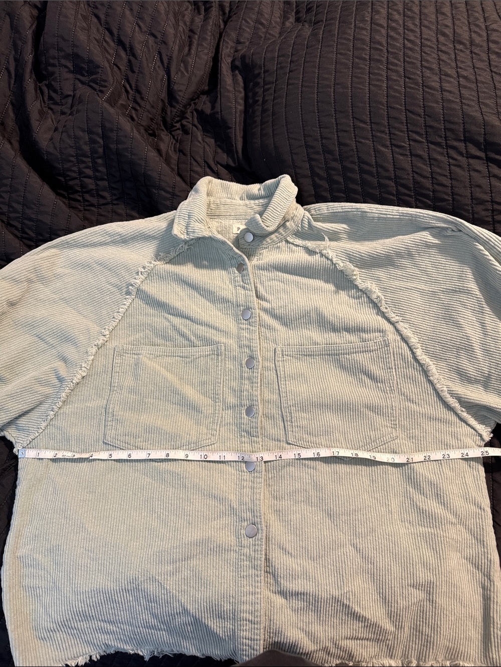 POL Corduroy Shacket Sage Green Medium - Picture 6 of 7
